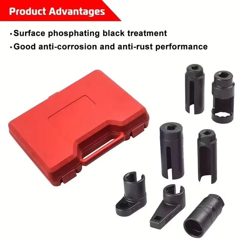 Heavy-Duty Steel O2 Sensor Socket Set