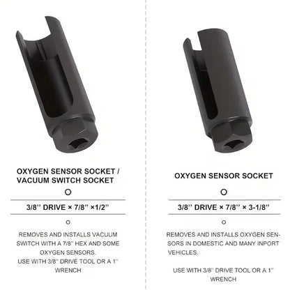 Heavy-Duty Steel O2 Sensor Socket Set