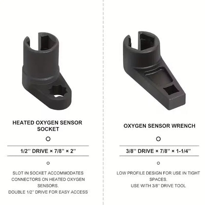 Heavy-Duty Steel O2 Sensor Socket Set