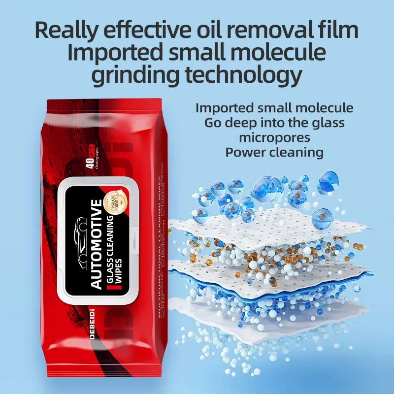 Automotive Glass Cleaning Wipes